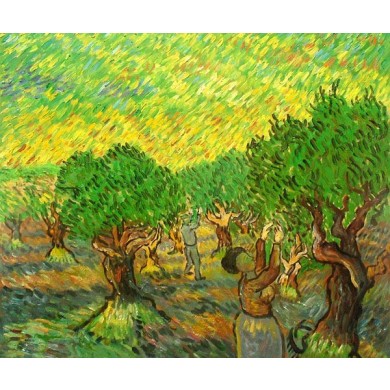 VanGogh olive grove with picking figures ii